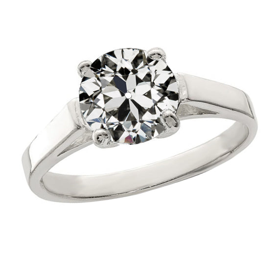 Solitaire Old Miner Cut Diamond Anniversary Ring
