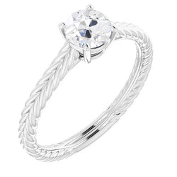 Solitaire Round Old Cut Natural Earth Mined Diamond Ring Prong Basket Set 1.75 Carats