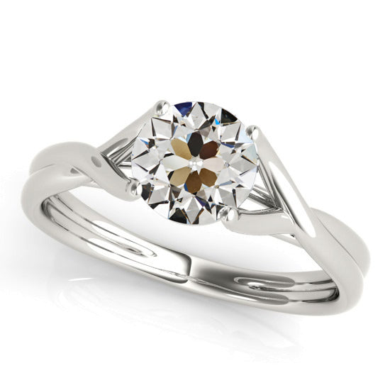 New Solitaire Old Miner Cut Diamond Ring