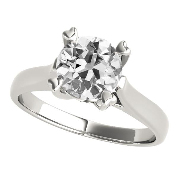 natural round diamond 3ct ring front view