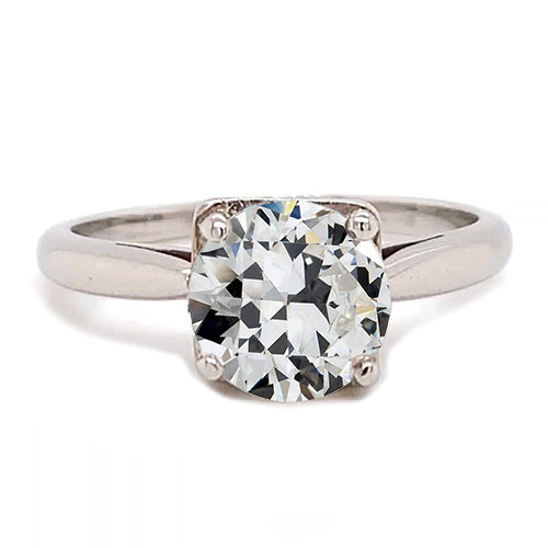 natural round diamond 2ct ring front view
