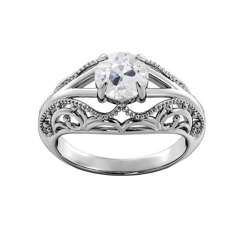 Solitaire Round Old Miner Diamond Ring