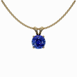 Solitaire Round Sri Lankan Sapphire Pendant Slide Gold 1.50 Carats