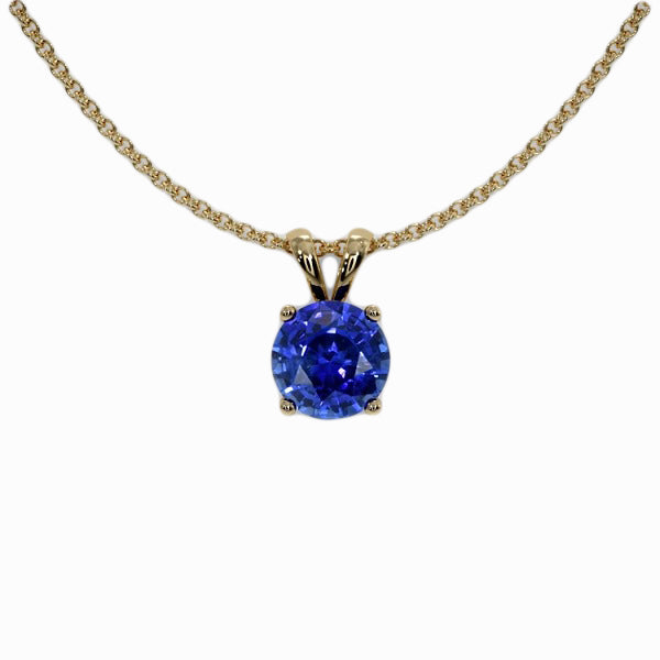 Solitaire Sri Lankan Sapphire Pendant Slide Gold