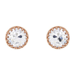 Natural Diamond Earring 4ct - Rose Gold 14K