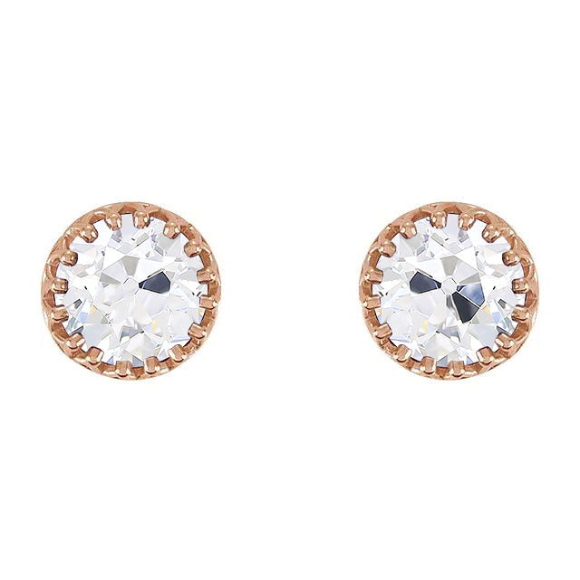 natural round diamond 4ct earring front view