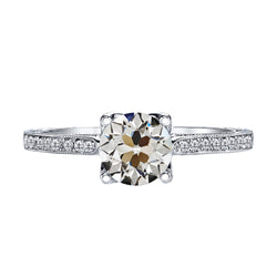 Solitaire With Accent Old European Diamond Engagement Ring 3 Carats
