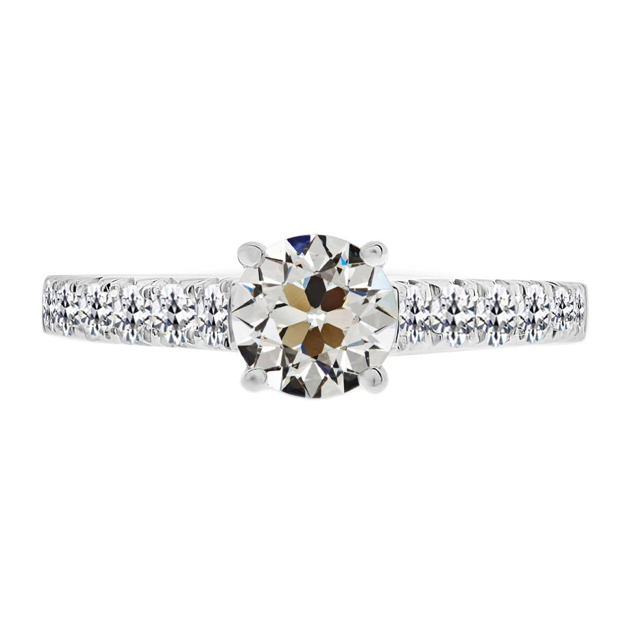 natural round diamond 3ct ring front view