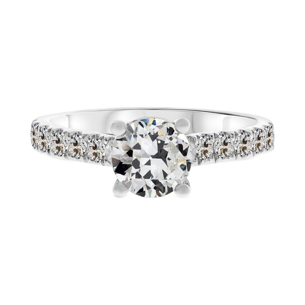 natural round diamond 3ct ring front view