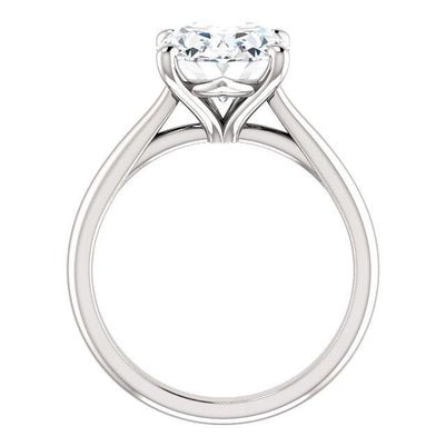 Solitaire Lab Grown Diamond Ring 3.50 Carats Prong Setting Jewelry White Gold 14K