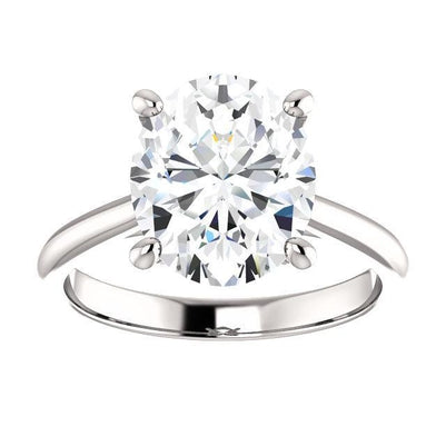 Solitaire Lab Grown Diamond Ring 3.50 Carats Prong Setting Jewelry White Gold 14K 
