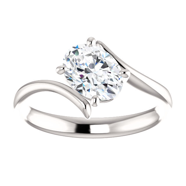 Solitaire Oval Lab Grown Diamond Engagement Ring 1.25 Carats