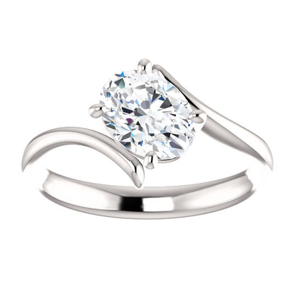 Solitaire Oval Lab Grown Diamond Engagement Ring 1.25 Carats