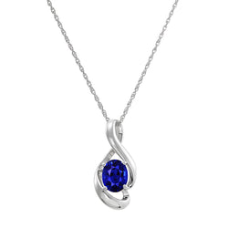 Solitaire Pendant Oval Kashmir Sapphire Twisted Shank 1 Carat
