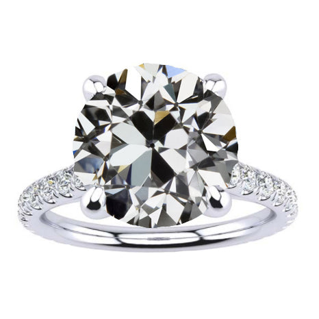 Solitaire With Accent Old Miner Lab Grown Big Diamond Engagement Ring 10.50 Carats