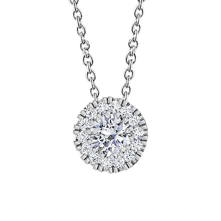 Sparkling 1.39 Carats Natural Earth Mined Diamonds Pendant Necklace White Gold 14K