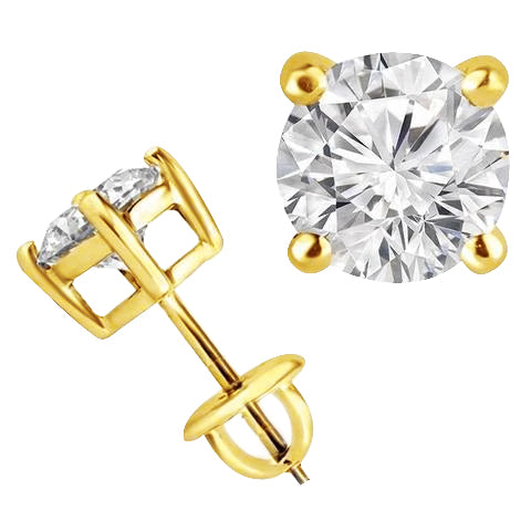 Yellow Gold   High Quality Fancy Sparkling Stud Earrings