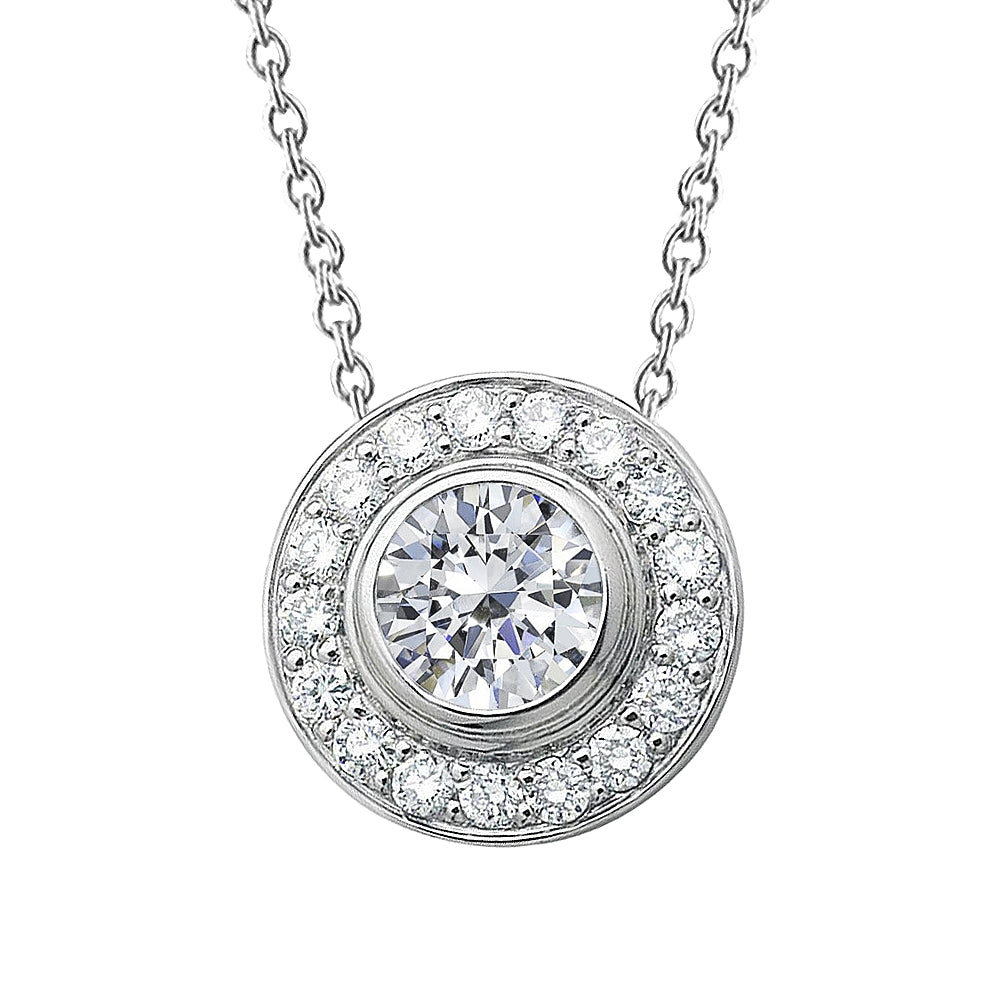 Sparkling Brilliant Cut 2.75 Carat Natural Diamond Necklace Pendant WG 14K