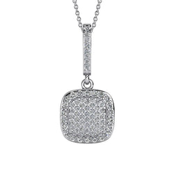 Sparkling Custom Jewelry Round Diamond Cluster Pendant
