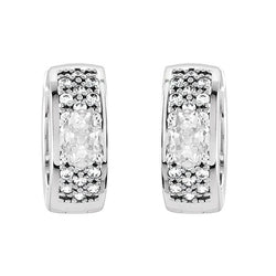 Sparkling Diamond Huggies Earrings 5.50 Ct Oval Old Miner