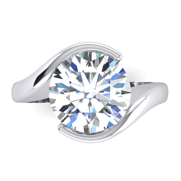 Natural Diamond Engagement Ring Tension Like With Accents