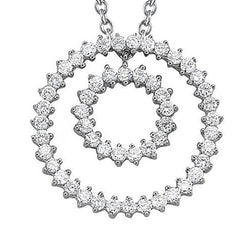 Sparkling Diamond Pendant Necklace With Chain 2.75 Carat WG 14K