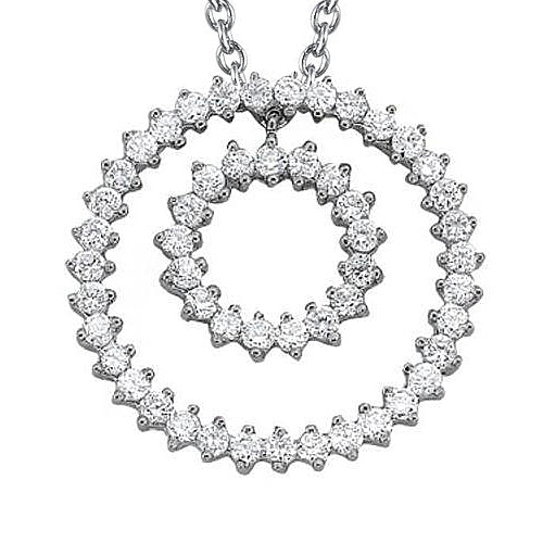 Sparkling Natural Earth Mined Diamond Pendant Necklace With Chain 2.75 Carat WG 14K
