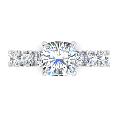 Cushion Anniversary Band Ring 4 Ct. Gold Ladies Jewelry