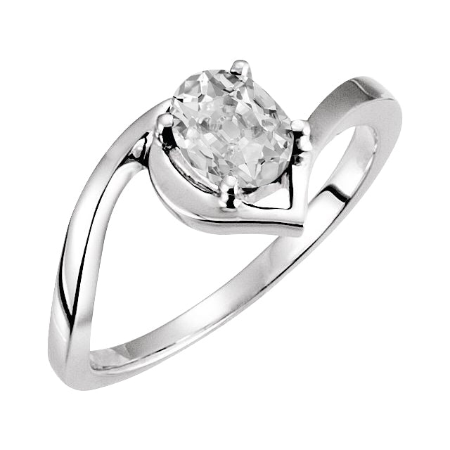 Sparkling Old Cut Oval Diamond Solitaire Prong Set 3 Carats