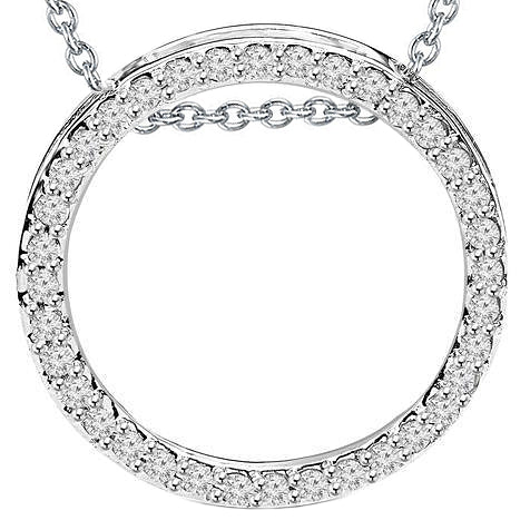 Sparkling Round Cut Natural Earth Mined Diamond Circle Pendant Necklace 2.50 Carat WG 14K
