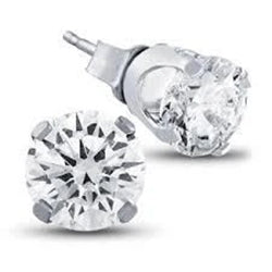 Lady’s Brilliant Engagement White Gold Diamond Stud Earrings