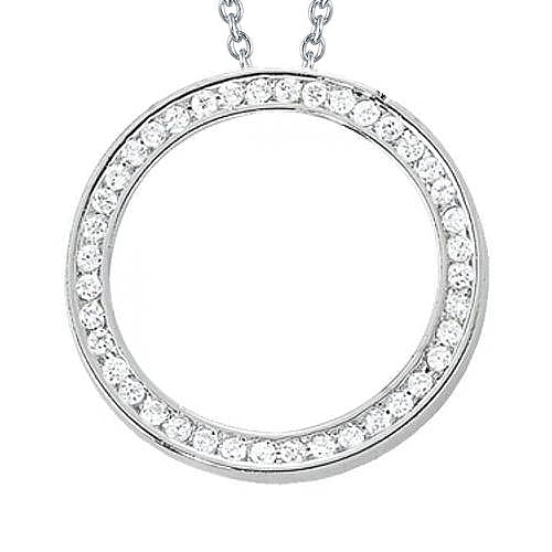 Sparkling Round Natural Earth Mined Diamond Pendant Necklace Without Chain 1 Carat WG 14K