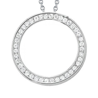 Sparkling Round Natural Earth Mined Diamond Pendant Necklace Without Chain 1 Carat WG 14K