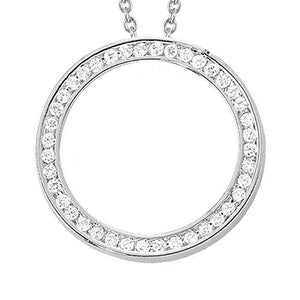 Sparkling Round Diamond Pendant Necklace Without Chain 1 Carat WG 14K