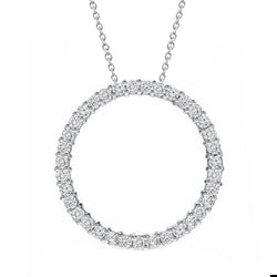 Sparkling Round Diamond Pendant Solid White Gold Jewelry New 4 Ct.