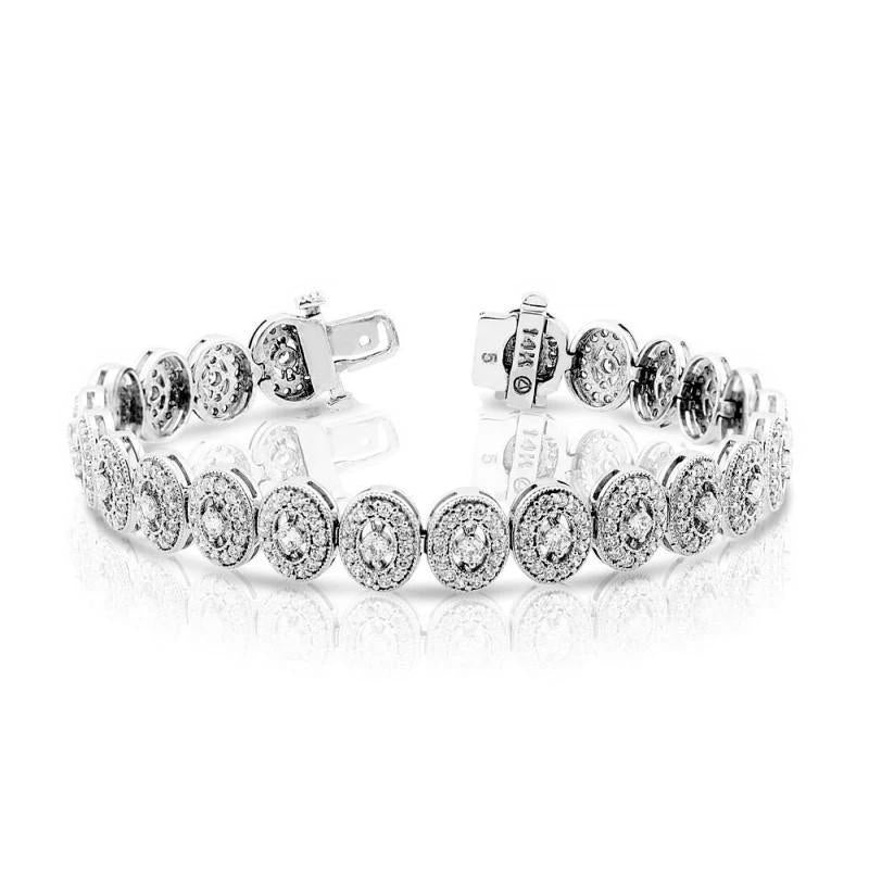 Sparkling 7 Carats Round Brilliant Lab Grown Diamonds Tennis Bracelet Gold