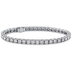 Sparkling 8.40 Ct Round Cut Lab Grown Diamond Tennis Bracelet White Gold 10K