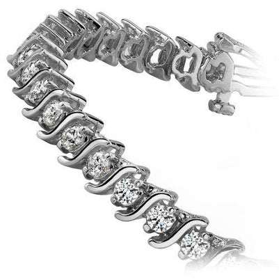 Sparkling Lab Grown Diamond S Style Tennis Bracelet 5.55 Carats Fine Jewelry