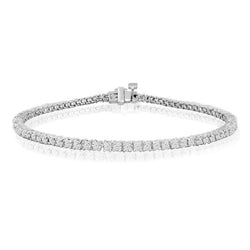 Sparkling Natural Earth Mined Diamond Tennis Bracelet Prong Set 4 Carat White Gold