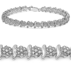 Sparkling Round Cut 4 Carats Lab Grown Diamonds Tennis Bracelet White Gold 14K