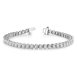 Sparkling Round Cut 6.45 Carats Lab Grown Diamonds Bracelet White Gold 10K