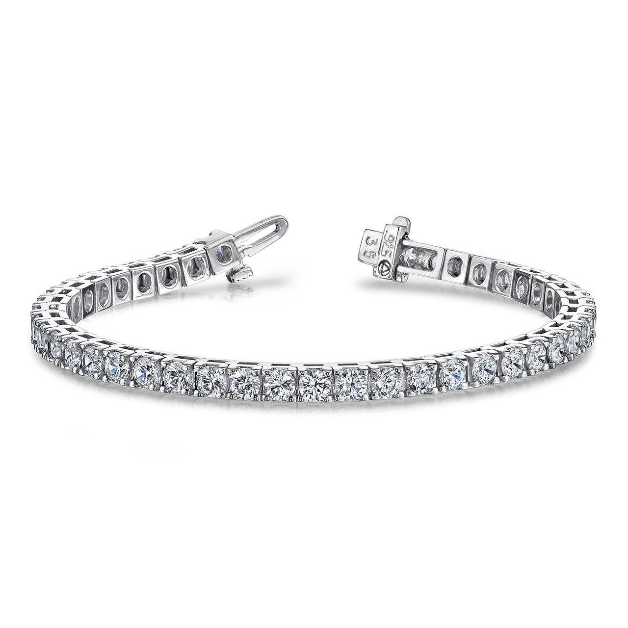 Sparkling Round Cut 8.40 Carats Lab Grown Diamonds Tennis Bracelet White Gold