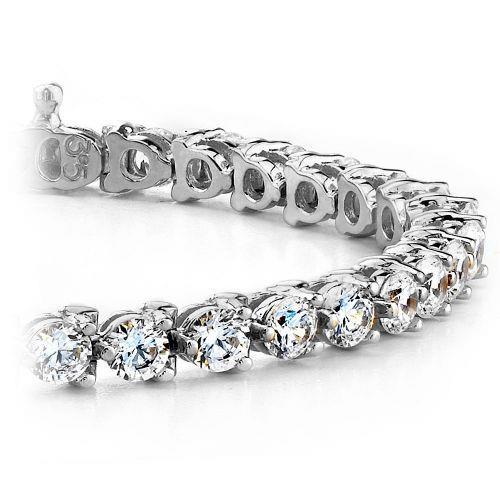 Sparkling Round Cut Lab Grown Diamond Tennis Bracelet 4.50 Carat WG