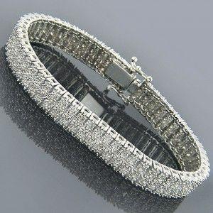 Sparkling Round Lab Grown Diamond Bracelet Women Gold Jewelry 18 Ct