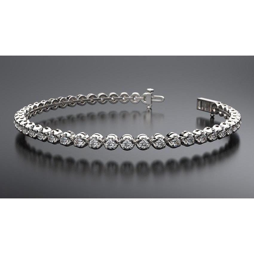 Sparkling Round Lab Grown Diamond Tennis Bracelet 4.50 Carats Women Jewelry