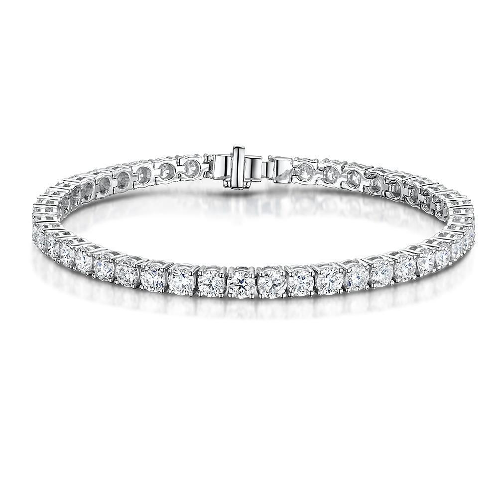 Sparkling Small Round Cut 8.40 Carats Lab Grown Diamonds Tennis Bracelet WG