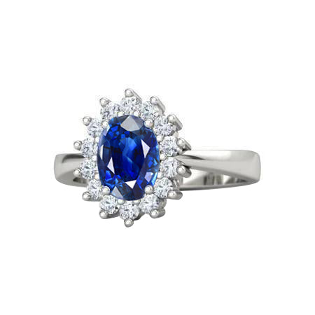 High Quality Unique Sri Lanka Blue Sapphire Diamond Engagement Ring