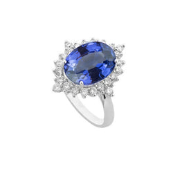 Sri Lanka Sapphire Oval Diamond Ring 8.51 Carat Gemstone Jewelry