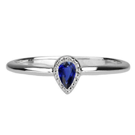 Srilanka Sapphire Solitaire Ring 1 Carat Pear Gemstone Jewelry