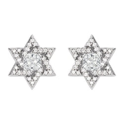 Star Stud Earrings 5.25 Ct Cushion Old Cut Diamond
